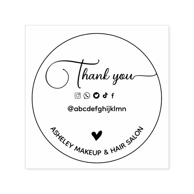 Thank you Business Social Self Inking Rubber Stamp (Design)