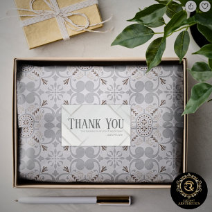Thank You Business Sticker Silver Grey & Platinum