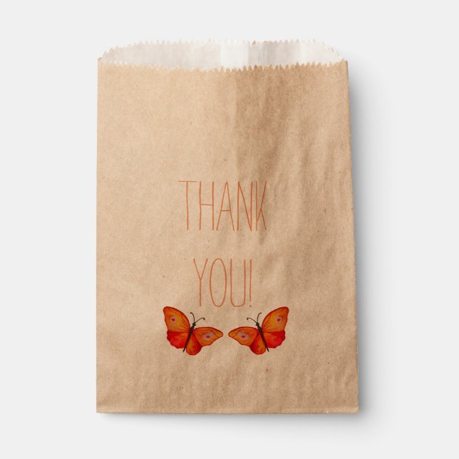 Thank you Buteerflies drawing Favor Bag (Front)