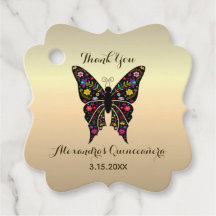 Thank You Butterfly Gold Quinceanera