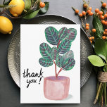 Thank you Calathea Prayer Plant Watercolor Postcard<br><div class="desc">Check out this colourful watercolor calathea plant. You can keep the text or delete and add your own!
 
 Visit my shop for more!</div>