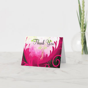 Thank You Calla Lily Rasberry with Lime Bubbles Card