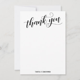 Thank You Calligraphy, Burgundy, Blush Roses Card