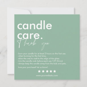 Thank You Candle Care Modern Business Card