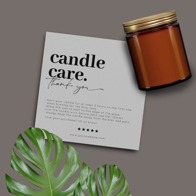 Thank You Candle Care Modern Business Card (Creator Uploaded)