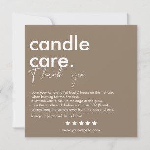 Thank You Candle Care Modern Business Card