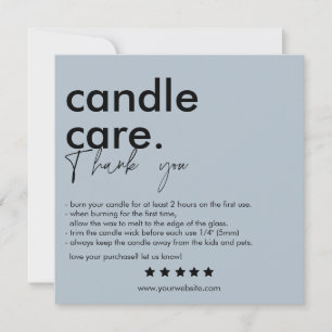 Thank You Candle Care Modern Business Card