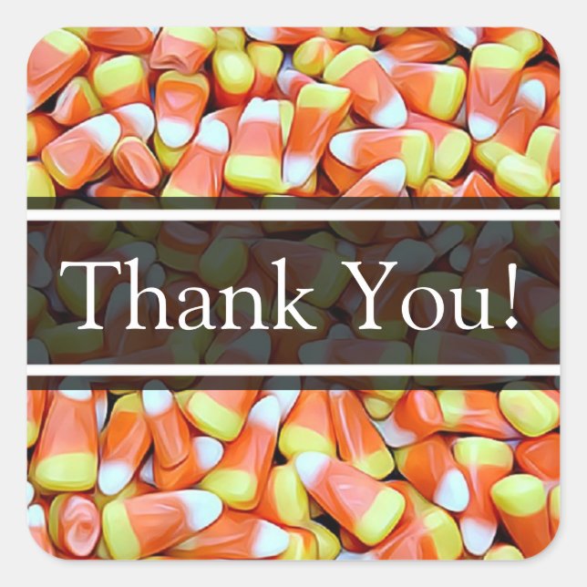Thank You Candy Corn Halloween Stickers (Front)