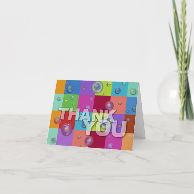 Thank You Card 3D Colour Pattern (Front)