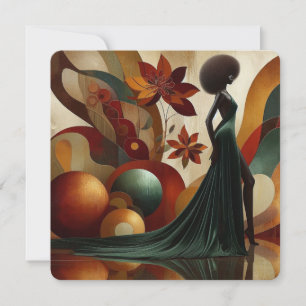  Thank you Card African American Woman Abstract 