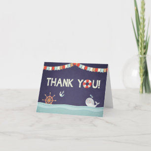 Thank you card Ahoy it's a boy nautical Ocean