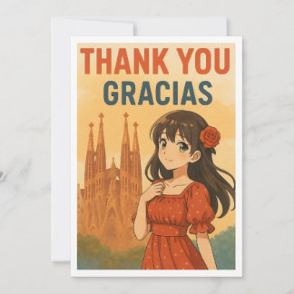 Thank You Card - Anime Girl in Spain