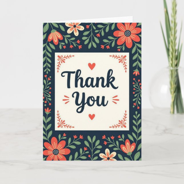 Thank you card, Appreciation card, Thank you Holiday Card (Front)