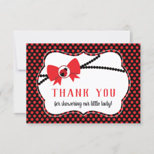 Thank You Card, Baby Shower, Ladybug