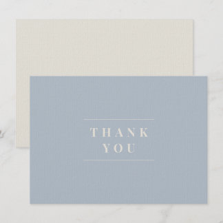 Thank You Card Beige Tan Blue Traditional