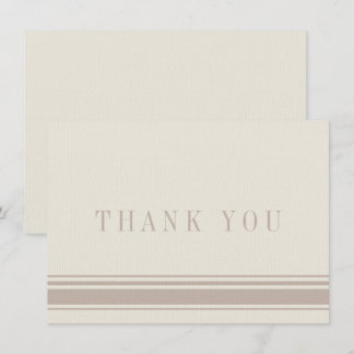Thank You Card Beige Tan Brown Traditional