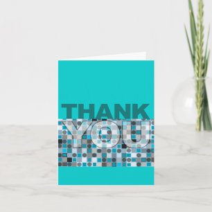 Thank You Card Blue Polka Dot Pattern