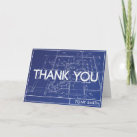 Thank You Card - Blueprint Theme