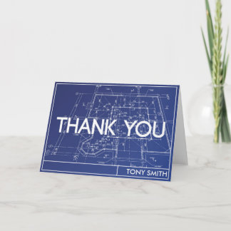 Thank You Card - Blueprint Theme