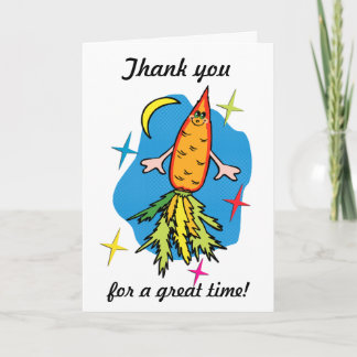 Thank you card: Carrot Rocket Ship
