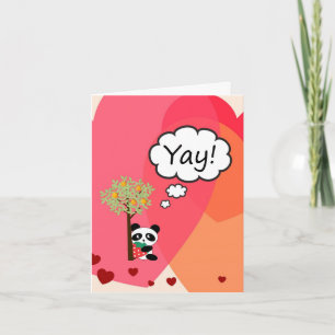 Thank You Card - Child's Heart and Panda Design