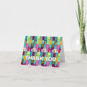 Thank You Card Colourful Floral Mosaic