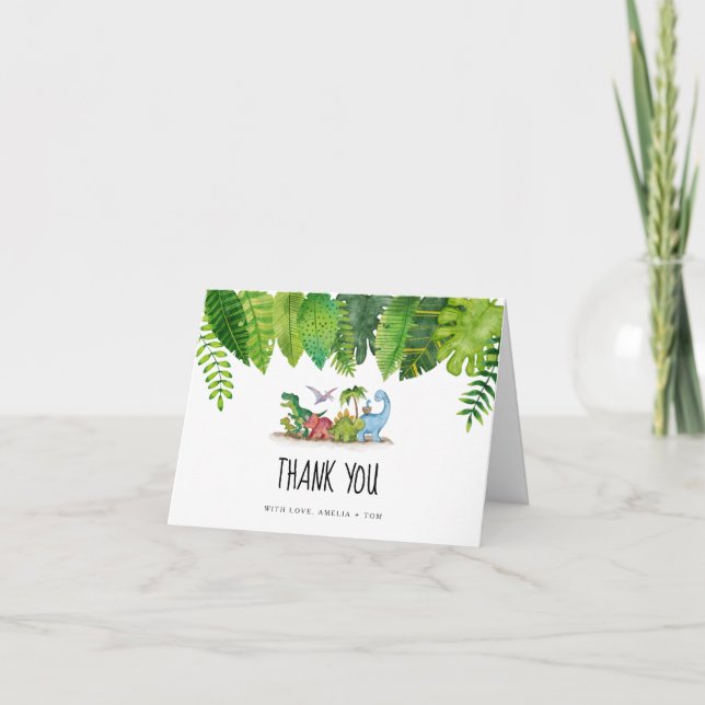 Thank You Card, Dinosaur Themed Baby Shower (Front)