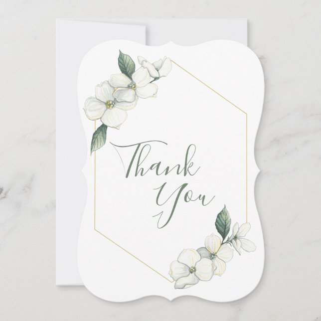Thank you card, dogwood flowers card (Front)