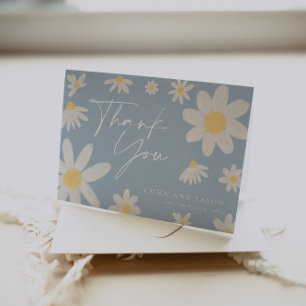 Thank You Card Dusty Blue Daisy