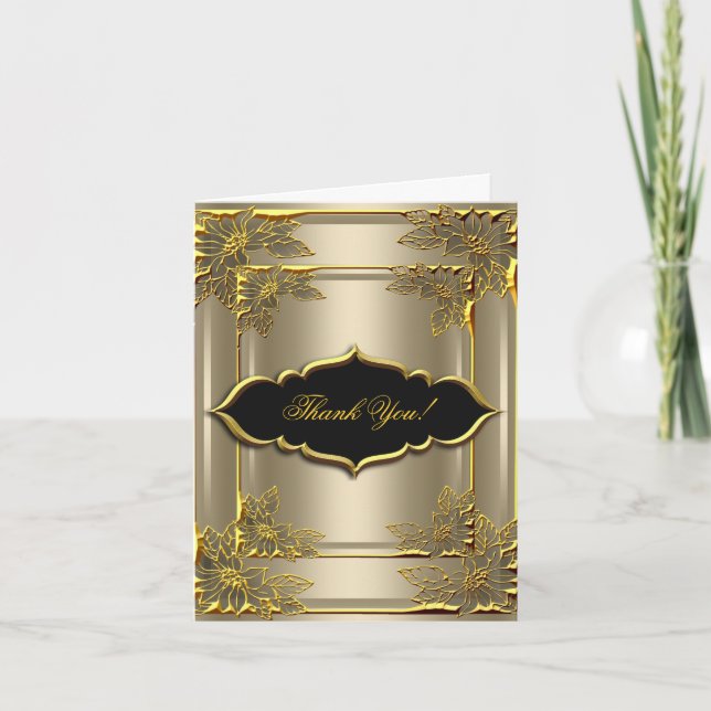 Thank You Card Elegant Coffee Black Gold (Front)