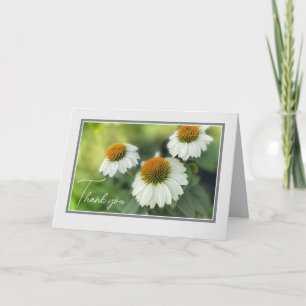 Thank You Card Elegant White Flowers  