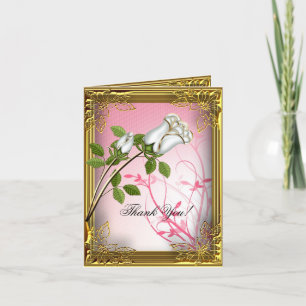 Thank You Card Elite Pink White Rose Gold