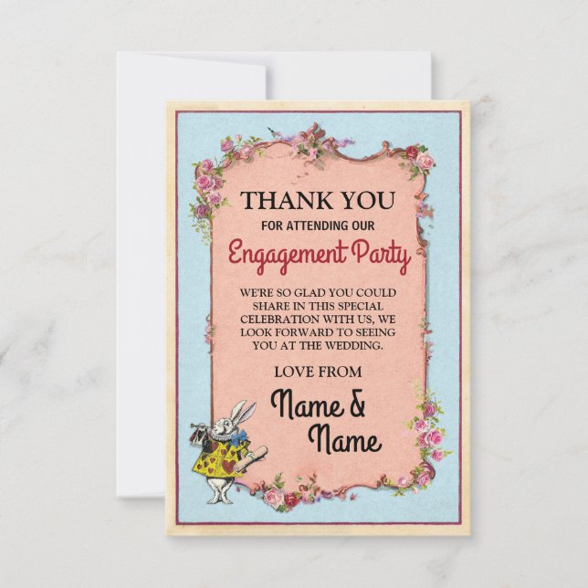 Thank You Card Engagement Wonderland Rabbit (Front)