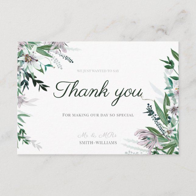 Thank you card favour card wedding (Front)
