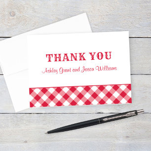 Thank You Card Folded   Red Gingham BBQ