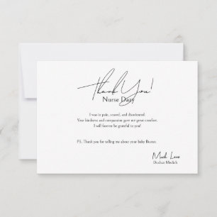 Thank You Card For A Female Nurse