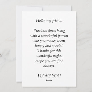 Thank you card for a friend