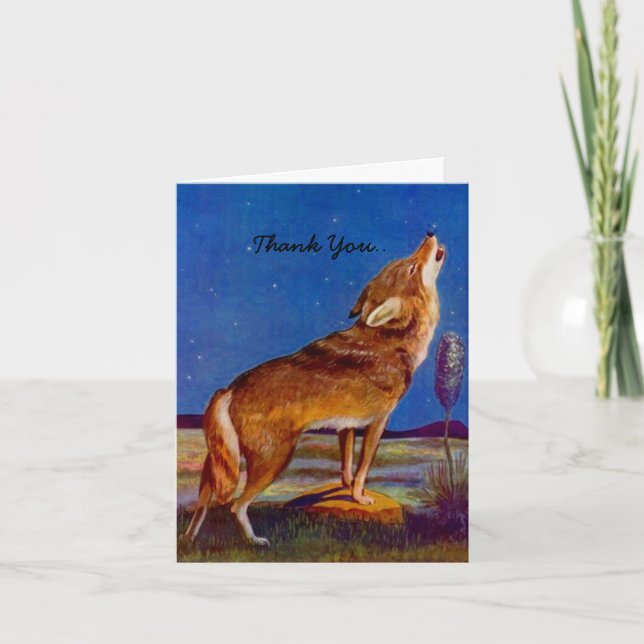 Thank You Card For a howling good time! Coyote (Front)