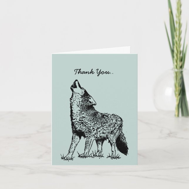 Thank You Card For a howling good time! Wolf (Front)