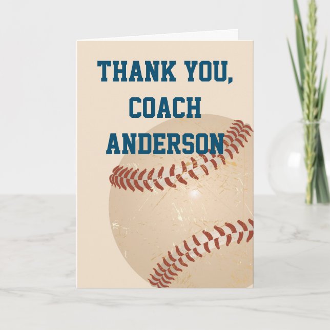 Thank You Card for Baseball Coaches (Front)