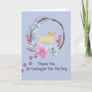 Thank You Card for Caring for Pet Dog