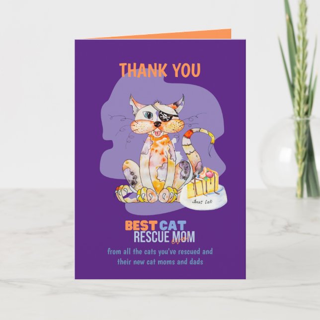 Thank You Card For CAT RESCUE MOM Foster Carer (Front)