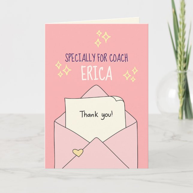 Thank You Card for Coach, Appreciation Card (Front)