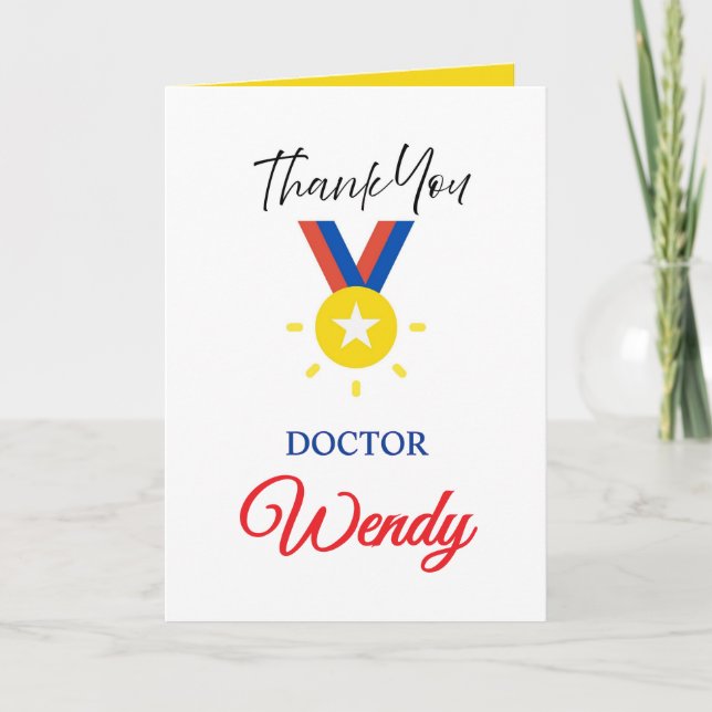 Thank You Card for Doctor, Surgeon, Healthcare  (Front)