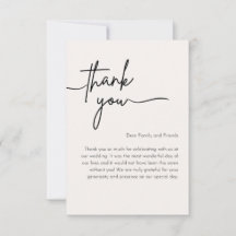 Thank you Card For Fammily