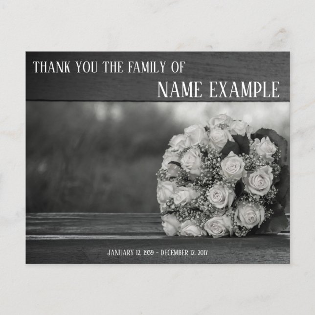 Thank You Card for Funeral and Bereavement (Front)