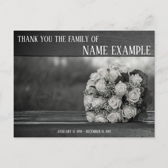 Thank You Card for Funeral and Bereavement (Front)