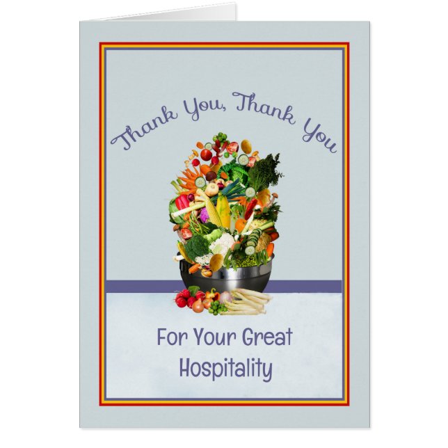 Thank You Card for Great Hospitality (Front)