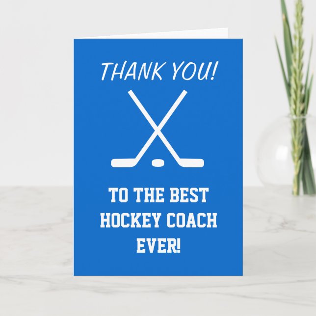 Thank you card for hockey coach | Customisable (Front)
