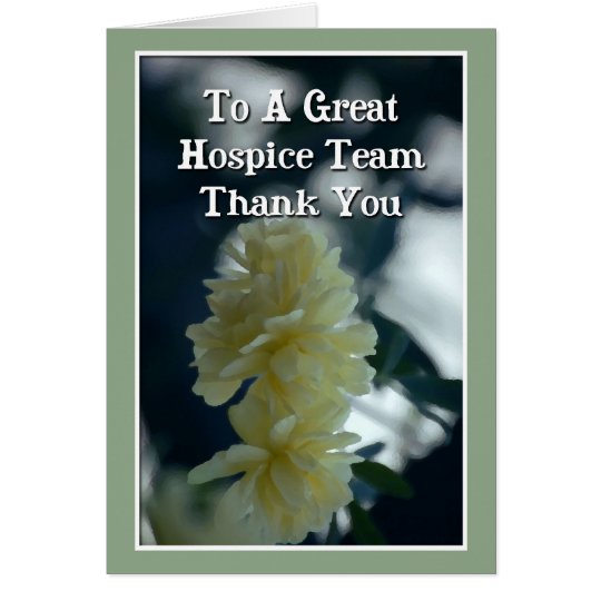 Thank You Card For Hospice Team